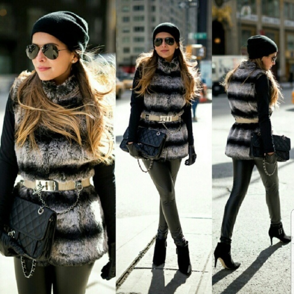 RACHEL ZOE Chinchilla Faux Fur Vest | NWOT